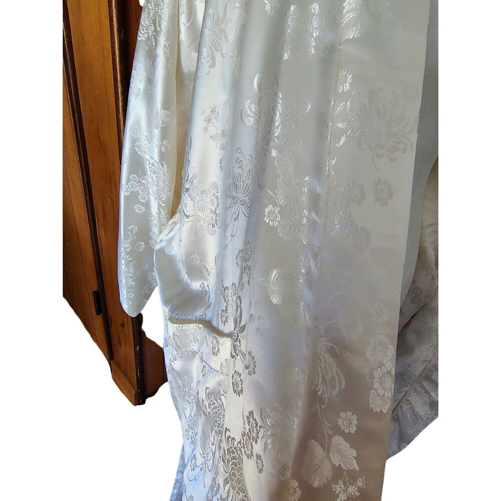 Silver Lake 100% Silk Jacquard Robe XL NOS Ivory - Picture 14 of 16